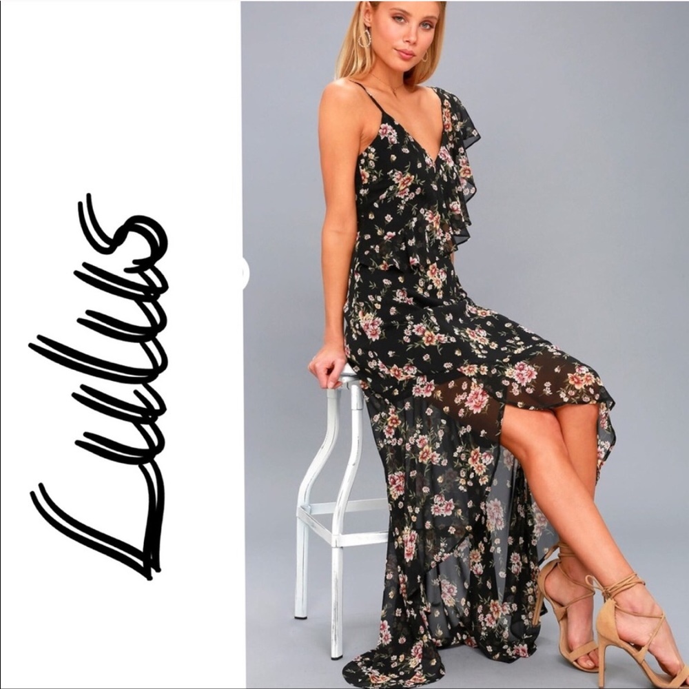 Lulus one shoulder High low floral dress NWT